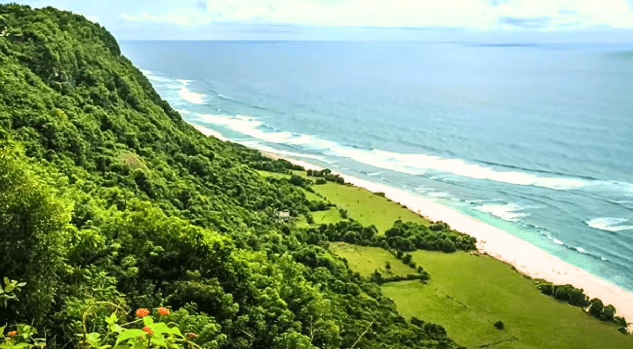 Bali Beaches with green mountain